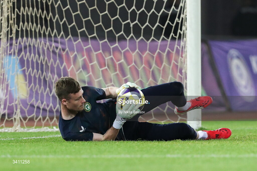 31 March 2026; Noah Jauny of Republic of Ireland before the UEFA European U21 Championship qualifier match between Kazakhstan and Republic of Ireland at Turkistan Arena in Turkeistan, Kazakhstan. Photo by Nikita Bassov/Sportsfile