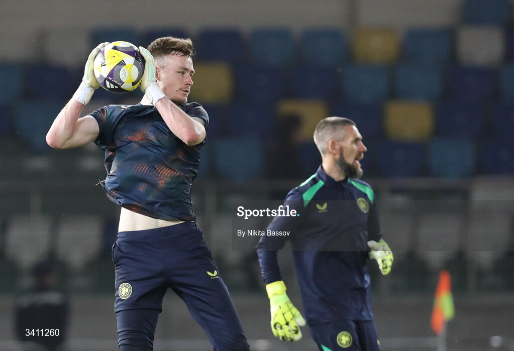 31 March 2026; Noah Jauny of Republic of Ireland before the UEFA European U21 Championship qualifier match between Kazakhstan and Republic of Ireland at Turkistan Arena in Turkeistan, Kazakhstan. Photo by Nikita Bassov/Sportsfile