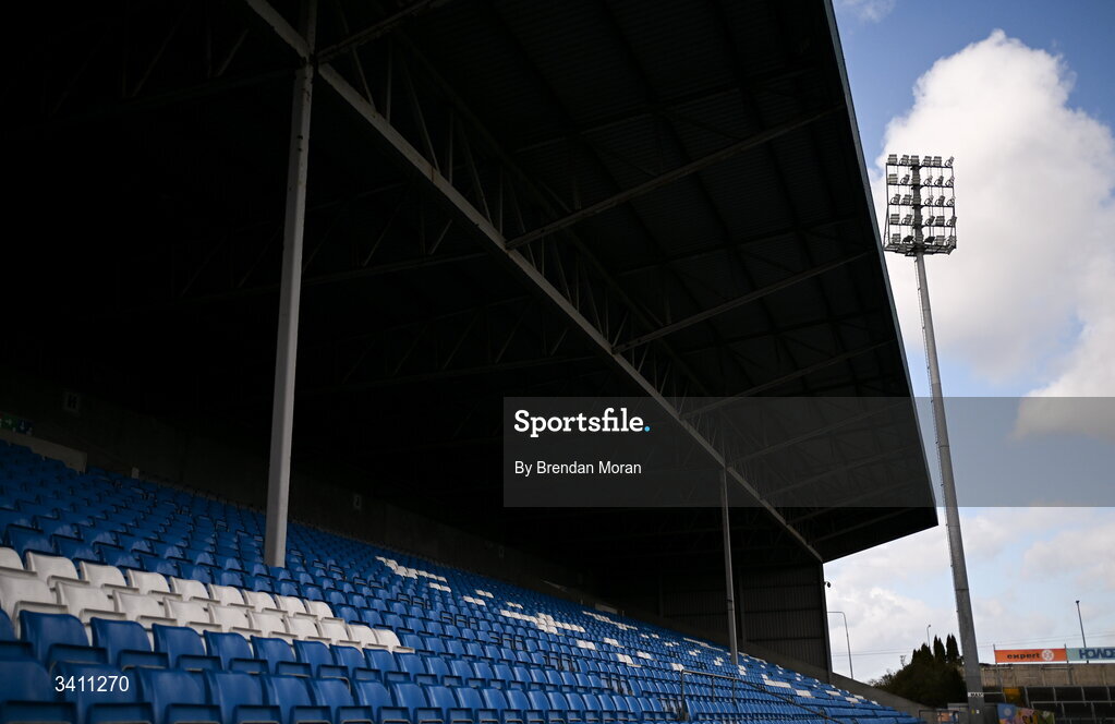 28 March 2026; A general view of teh main stand before the Allianz Hurling League Division 2 final match between Laois and Kerry at Laois Hire O'Moore Park in Portlaoise, Laois. Photo by Brendan Moran/Sportsfile