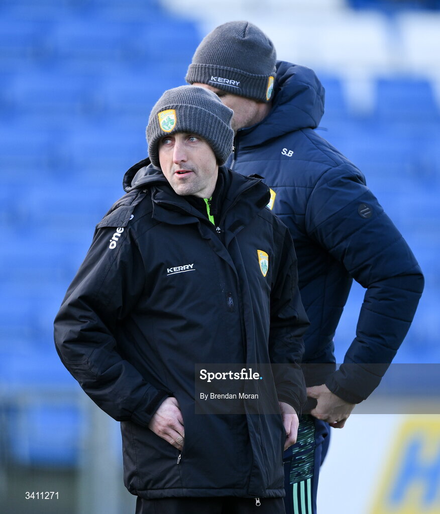 28 March 2026; Kerry manager John Griffin before the Allianz Hurling League Division 2 final match between Laois and Kerry at Laois Hire O'Moore Park in Portlaoise, Laois. Photo by Brendan Moran/Sportsfile