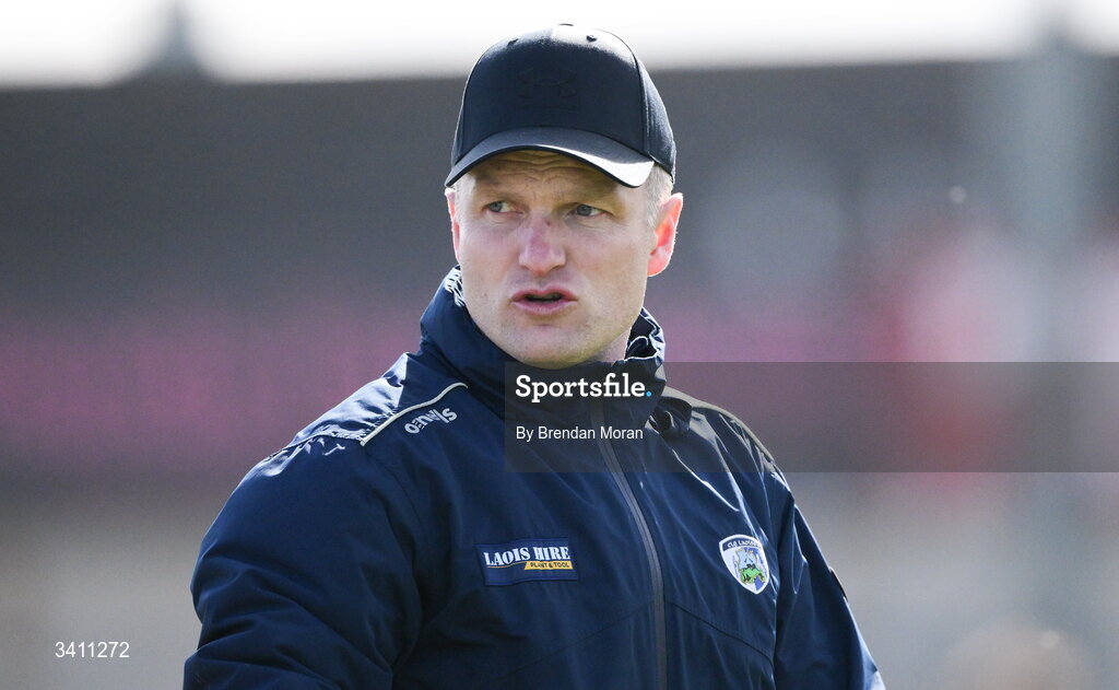 28 March 2026; Laois manager Tommy Fitzgerald before the Allianz Hurling League Division 2 final match between Laois and Kerry at Laois Hire O'Moore Park in Portlaoise, Laois. Photo by Brendan Moran/Sportsfile