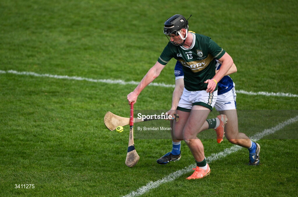28 March 2026; Liam Óg O’Connor of Kerry during the Allianz Hurling League Division 2 final match between Laois and Kerry at Laois Hire O'Moore Park in Portlaoise, Laois. Photo by Brendan Moran/Sportsfile