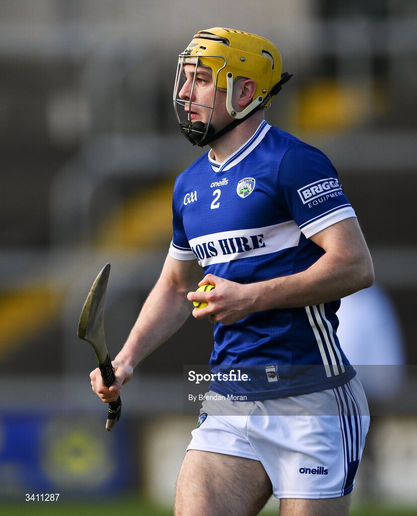 28 March 2026; Ian Shanahan of Laois during the Allianz Hurling League Division 2 final match between Laois and Kerry at Laois Hire O'Moore Park in Portlaoise, Laois. Photo by Brendan Moran/Sportsfile