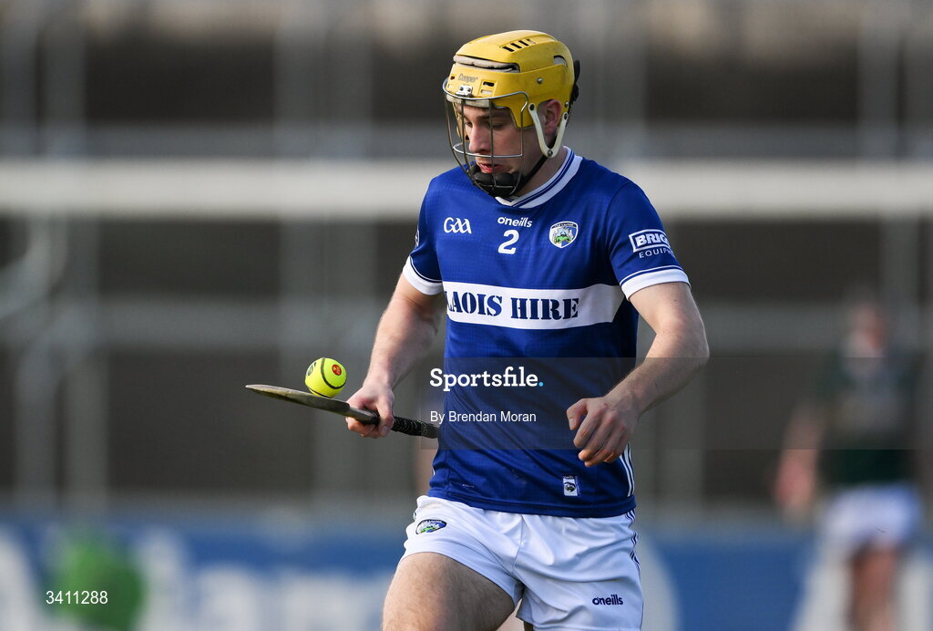 28 March 2026; Ian Shanahan of Laois during the Allianz Hurling League Division 2 final match between Laois and Kerry at Laois Hire O'Moore Park in Portlaoise, Laois. Photo by Brendan Moran/Sportsfile