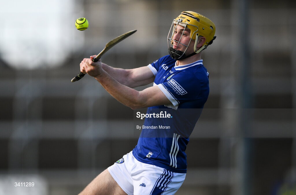 28 March 2026; Ian Shanahan of Laois during the Allianz Hurling League Division 2 final match between Laois and Kerry at Laois Hire O'Moore Park in Portlaoise, Laois. Photo by Brendan Moran/Sportsfile
