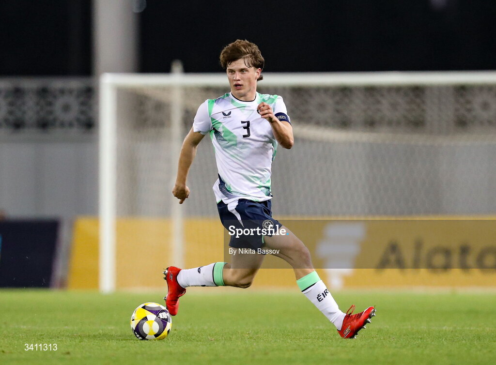31 March 2026; Conor McManus of Republic of Ireland during the UEFA European U21 Championship qualifier match between Kazakhstan and Republic of Ireland at Turkistan Arena in Turkeistan, Kazakhstan. Photo by Nikita Bassov/Sportsfile