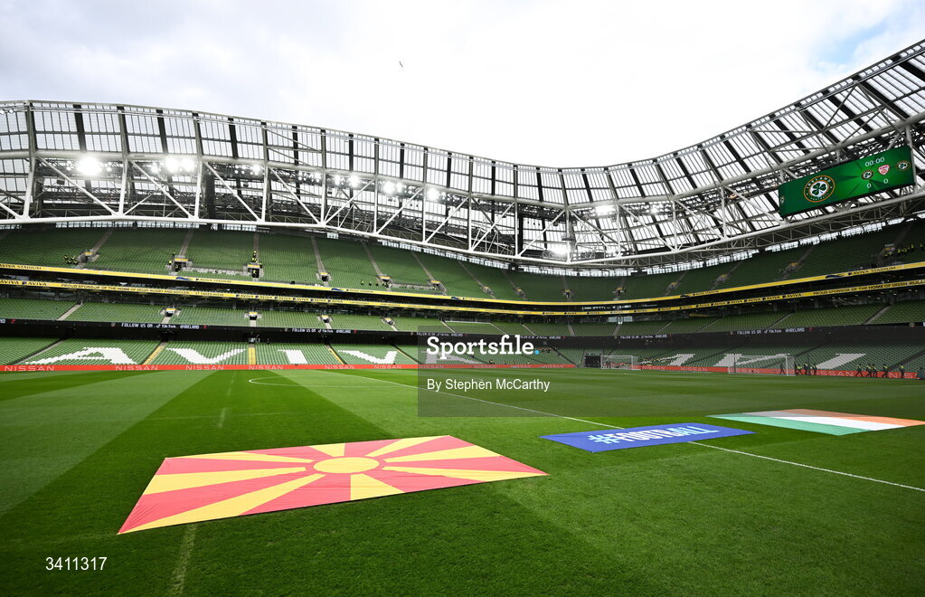 31 March 2026; A general view before the international friendly match between Republic of Ireland and North Macedonia at Aviva Stadium in Dublin. Photo by Stephen McCarthy/Sportsfile