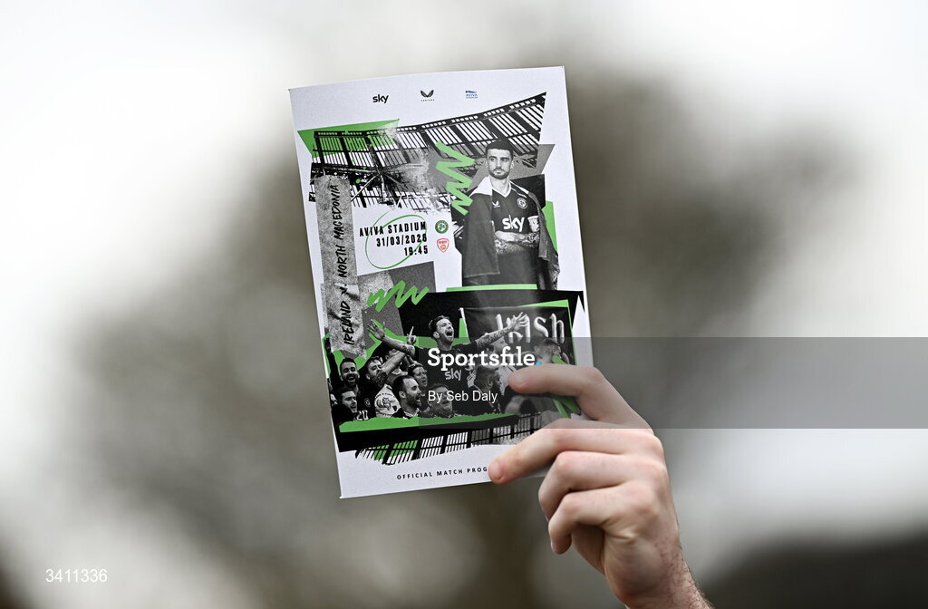 31 March 2026; A view of the match programme before the international friendly match between Republic of Ireland and North Macedonia at the Aviva Stadium in Dublin. Photo by Seb Daly/Sportsfile