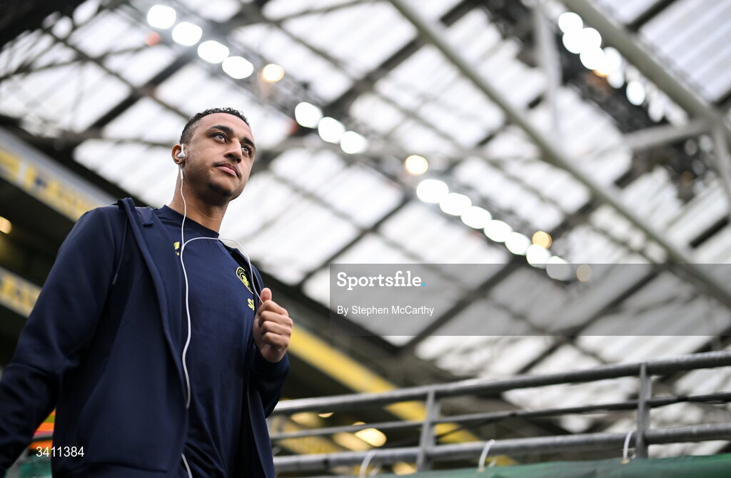 31 March 2026; Adam Idah of Republic of Ireland walks the pitch before the international friendly match between Republic of Ireland and North Macedonia at Aviva Stadium in Dublin. Photo by Stephen McCarthy/Sportsfile