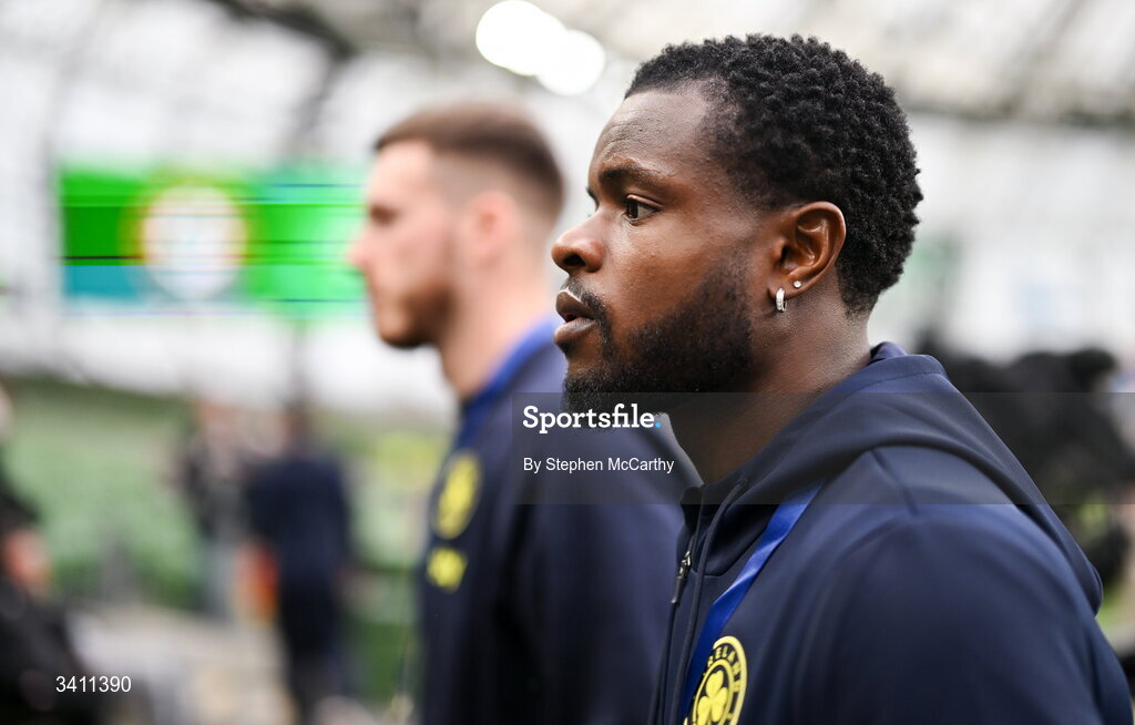 31 March 2026; Millenic Alli of Republic of Ireland walks the pitch before the international friendly match between Republic of Ireland and North Macedonia at Aviva Stadium in Dublin. Photo by Stephen McCarthy/Sportsfile