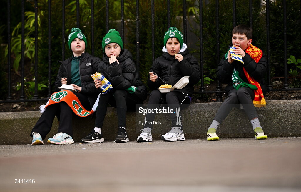 31 March 2026; Republic of Ireland supporters before the international friendly match between Republic of Ireland and North Macedonia at the Aviva Stadium in Dublin. Photo by Seb Daly/Sportsfile