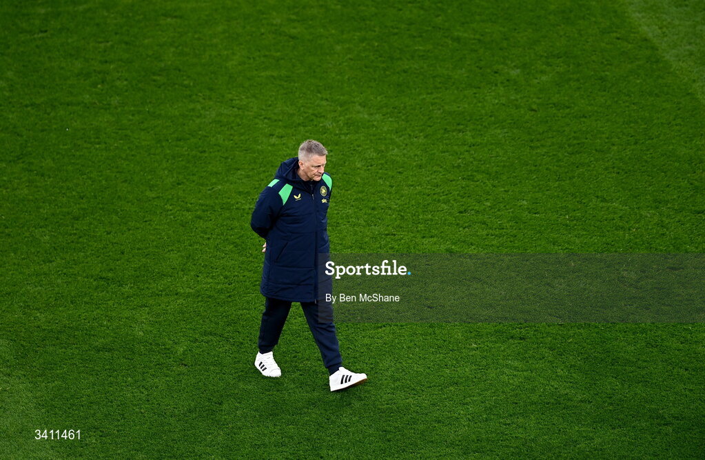 31 March 2026; Republic of Ireland head coach Heimir Hallgrimsson the international friendly match between Republic of Ireland and North Macedonia at Aviva Stadium in Dublin. Photo by Ben McShane/Sportsfile