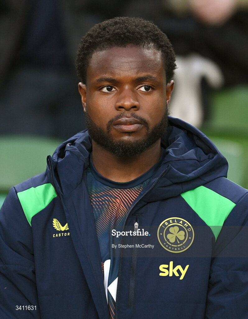 31 March 2026; Millenic Alli of Republic of Ireland before the international friendly match between Republic of Ireland and North Macedonia at Aviva Stadium in Dublin. Photo by Stephen McCarthy/Sportsfile
