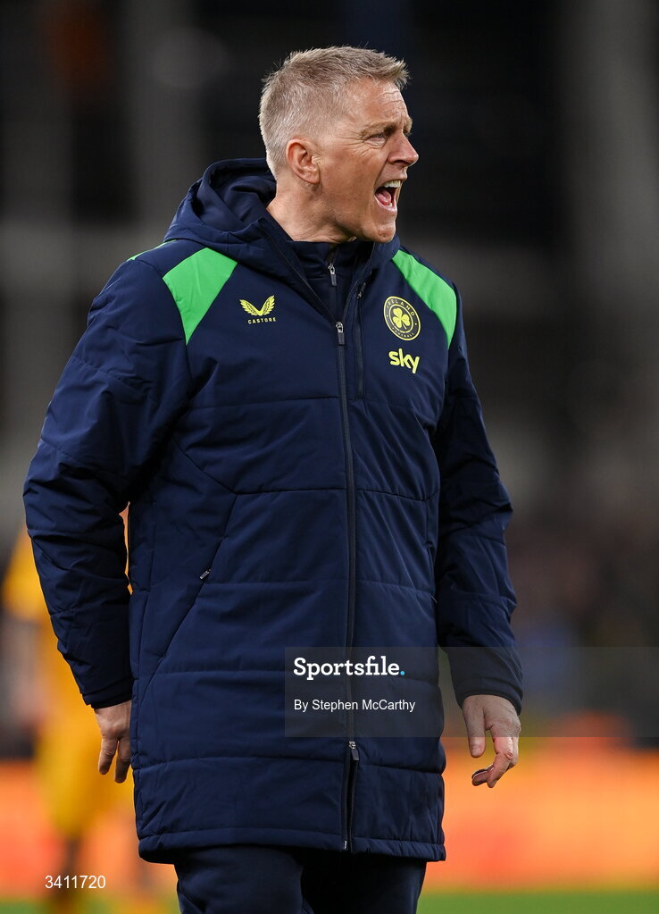 31 March 2026; Republic of Ireland head coach Heimir Hallgrimsson during the international friendly match between Republic of Ireland and North Macedonia at Aviva Stadium in Dublin. Photo by Stephen McCarthy/Sportsfile