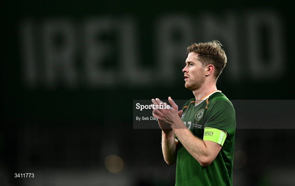 31 March 2026; Nathan Collins of Republic of Ireland after the international friendly match between Republic of Ireland and North Macedonia at the Aviva Stadium in Dublin. Photo by Seb Daly/Sportsfile
