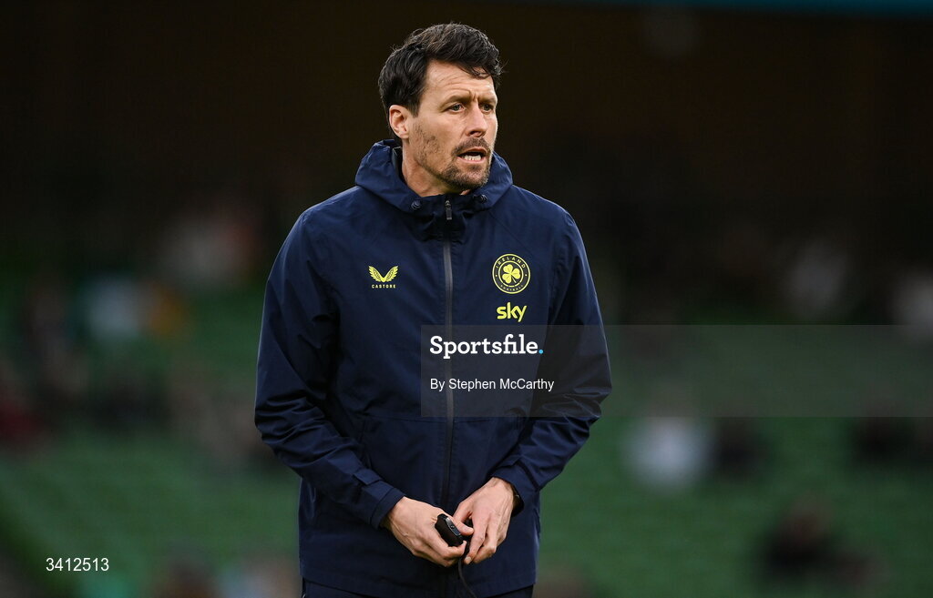 31 March 2026; Republic of Ireland assistant coach Paddy McCarthy before the international friendly match between Republic of Ireland and North Macedonia at Aviva Stadium in Dublin. Photo by Stephen McCarthy/Sportsfile