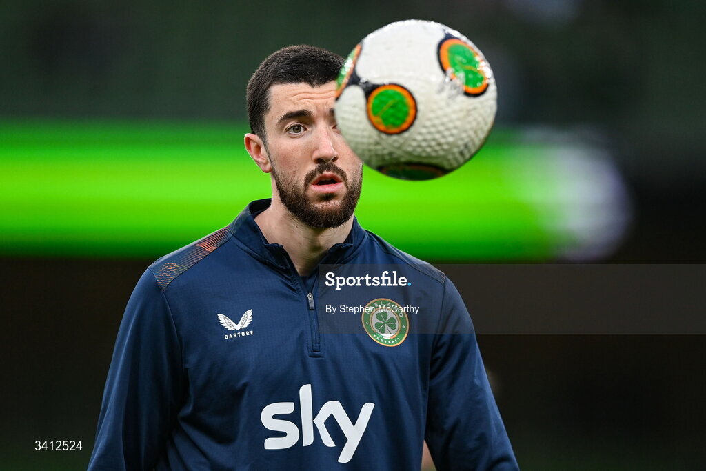 31 March 2026; Finn Azaz of Republic of Ireland before the international friendly match between Republic of Ireland and North Macedonia at Aviva Stadium in Dublin. Photo by Stephen McCarthy/Sportsfile