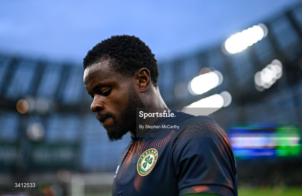 31 March 2026; Millenic Alli of Republic of Ireland before the international friendly match between Republic of Ireland and North Macedonia at Aviva Stadium in Dublin. Photo by Stephen McCarthy/Sportsfile