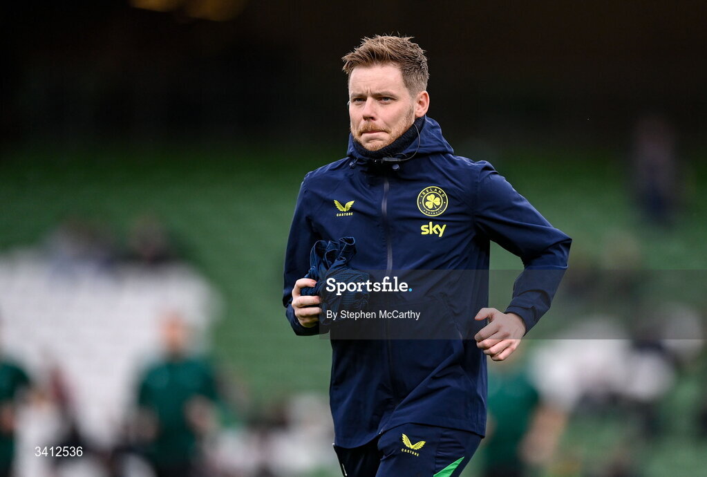 31 March 2026; Republic of Ireland athletic therapist Sam Rice before the international friendly match between Republic of Ireland and North Macedonia at Aviva Stadium in Dublin. Photo by Stephen McCarthy/Sportsfile
