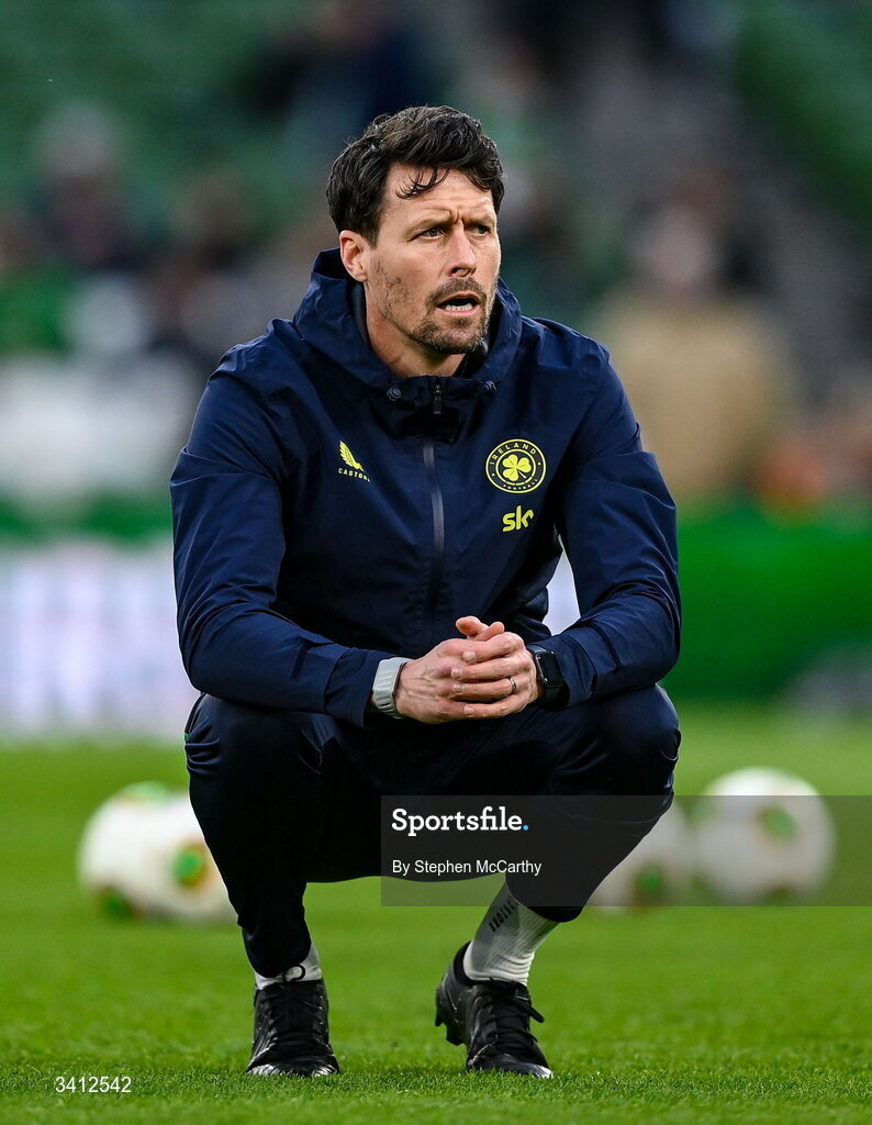 31 March 2026; Republic of Ireland assistant coach Paddy McCarthy before the international friendly match between Republic of Ireland and North Macedonia at Aviva Stadium in Dublin. Photo by Stephen McCarthy/Sportsfile
