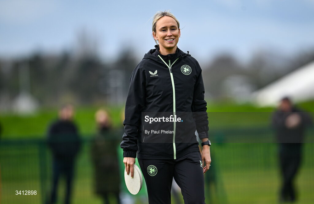 31 March 2026; Republic of Ireland coach Stephanie Zambra before the Girls U16 international friendly match between Repubic of Ireland and Switzerland at the FAI National Training Centre in Abbotstown, Dublin. Photo by Paul Phelan/Sportsfile