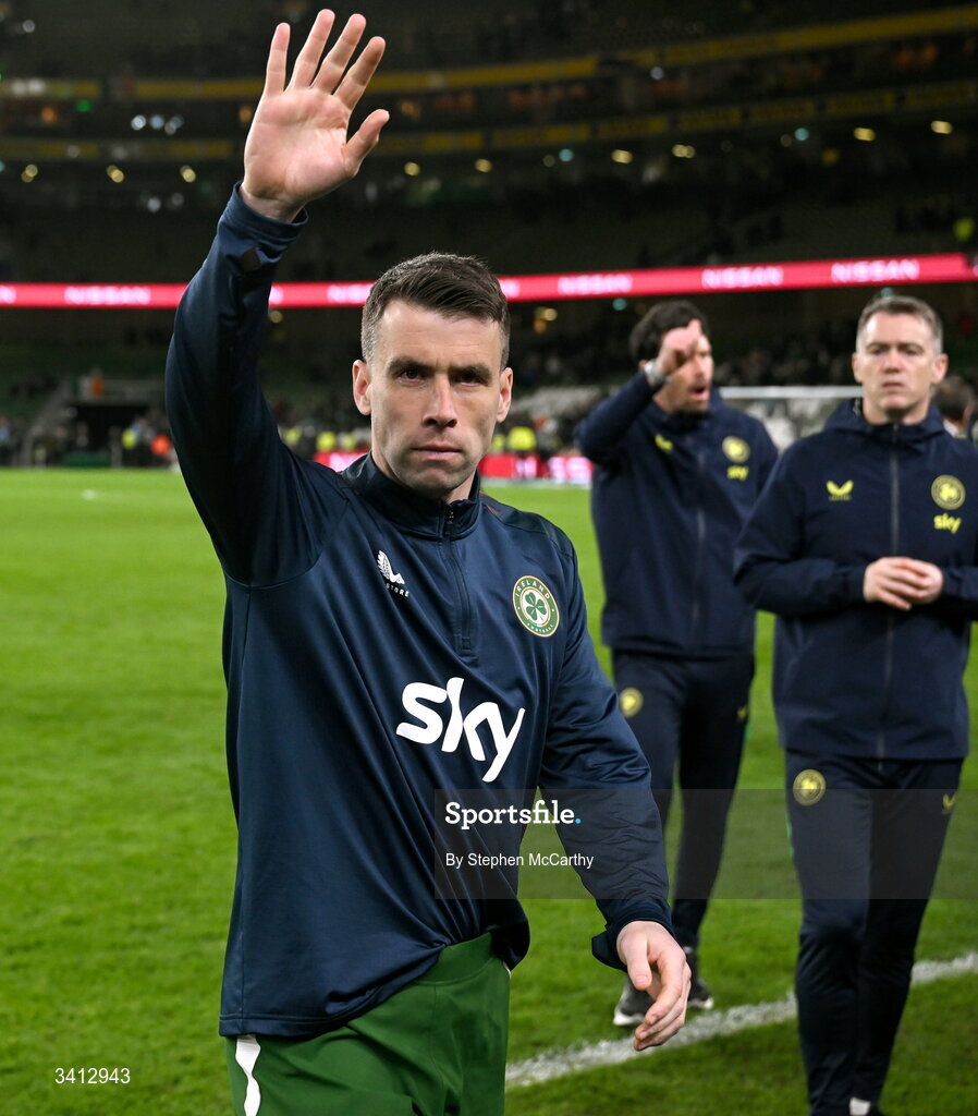 31 March 2026; Seamus Coleman of Republic of Ireland after the international friendly match between Republic of Ireland and North Macedonia at Aviva Stadium in Dublin. Photo by Stephen McCarthy/Sportsfile