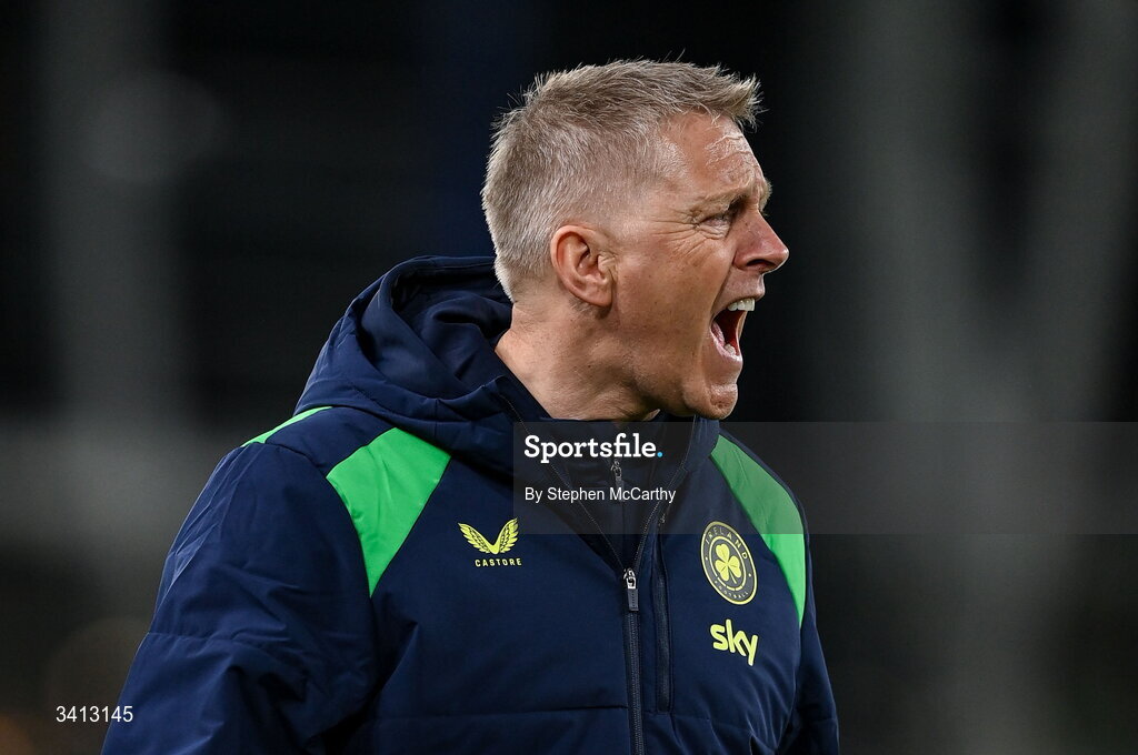 31 March 2026; Republic of Ireland head coach Heimir Hallgrimsson during the international friendly match between Republic of Ireland and North Macedonia at Aviva Stadium in Dublin. Photo by Stephen McCarthy/Sportsfile
