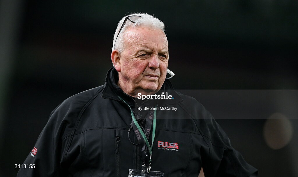 31 March 2026; Tommy McGillavary of Pulse Security during the international friendly match between Republic of Ireland and North Macedonia at Aviva Stadium in Dublin. Photo by Stephen McCarthy/Sportsfile