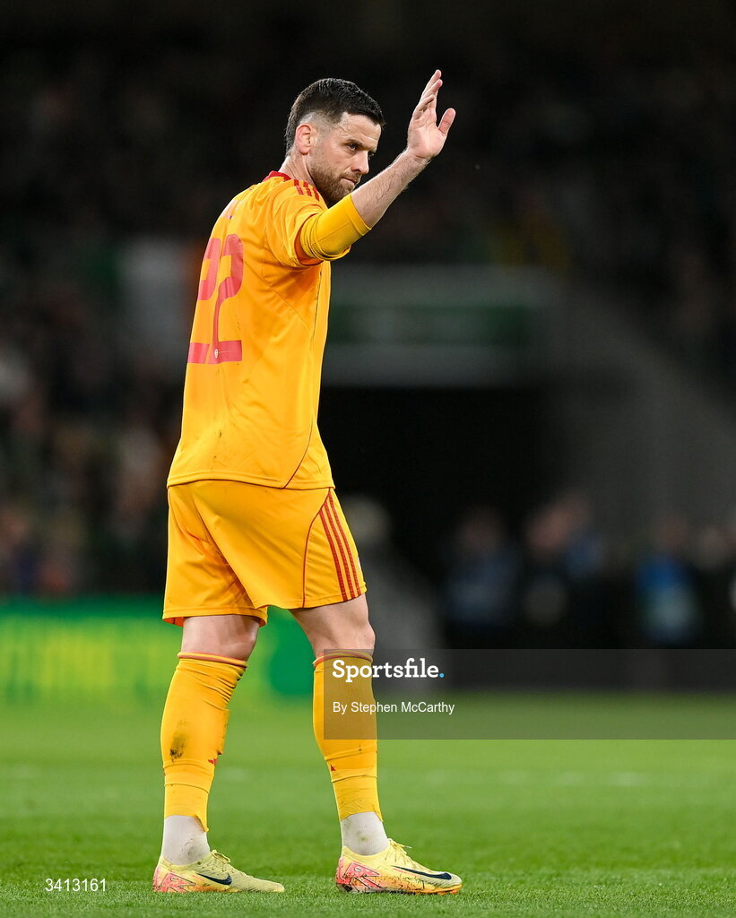 31 March 2026; Isnik Alimi of North Macedonia during the international friendly match between Republic of Ireland and North Macedonia at Aviva Stadium in Dublin. Photo by Stephen McCarthy/Sportsfile