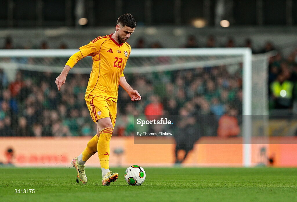 31 March 2026; Isnik Alimi of North Macedonia during the international friendly match between Republic of Ireland and North Macedonia at Aviva Stadium in Dublin. Photo by Thomas Flinkow/Sportsfile