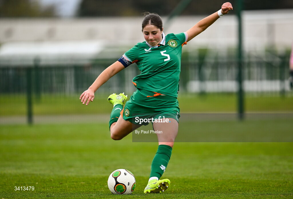 31 March 2026; Lara Dailaghan of Republic of Ireland during the Girls U16 international friendly match between Repubic of Ireland and Switzerland at the FAI National Training Centre in Abbotstown, Dublin. Photo by Paul Phelan/Sportsfile
