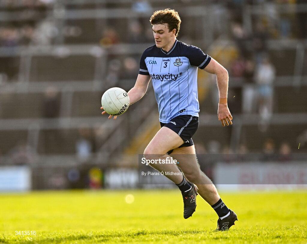 22 March 2026; Nathan Doran of Dublin during the Allianz Football League Division 1 match between Galway and Dublin at Pearse Stadium in Galway. Photo by Piaras Ó Mídheach/Sportsfile