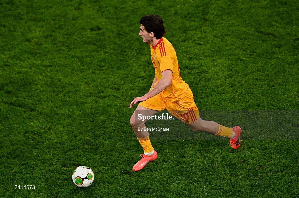 31 March 2026; Luka Stankovski of North Macedonia during the international friendly match between Republic of Ireland and North Macedonia at Aviva Stadium in Dublin. Photo by Ben McShane/Sportsfile