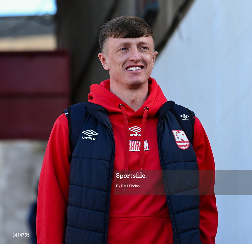 3 April 2026; Chris Forrester of St Patrick's Athletic arrives before the SSE Airtricity Men's Premier Division match between St Patrick's Athletic and Sligo Rovers at Richmond Park in Dublin. Photo by Paul Phelan/Sportsfile
