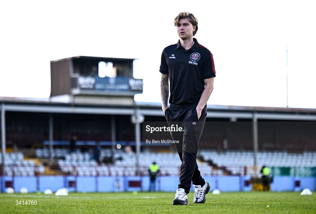 3 April 2026; Harry Vaughan of Bohemians before the SSE Airtricity Men's Premier Division match between Drogheda United and Bohemians at Sullivan & Lambe Park in Drogheda, Louth. Photo by Ben McShane/Sportsfile