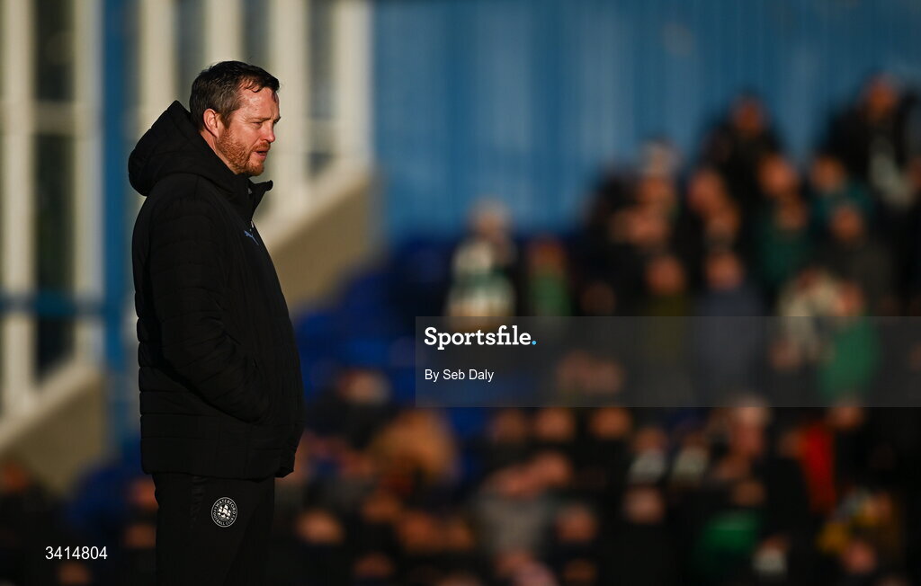 3 April 2026; Waterford manager Jon Daly before the SSE Airtricity Men's Premier Division match between Waterford and Shamrock Rovers at the RSC in Waterford. Photo by Seb Daly/Sportsfile