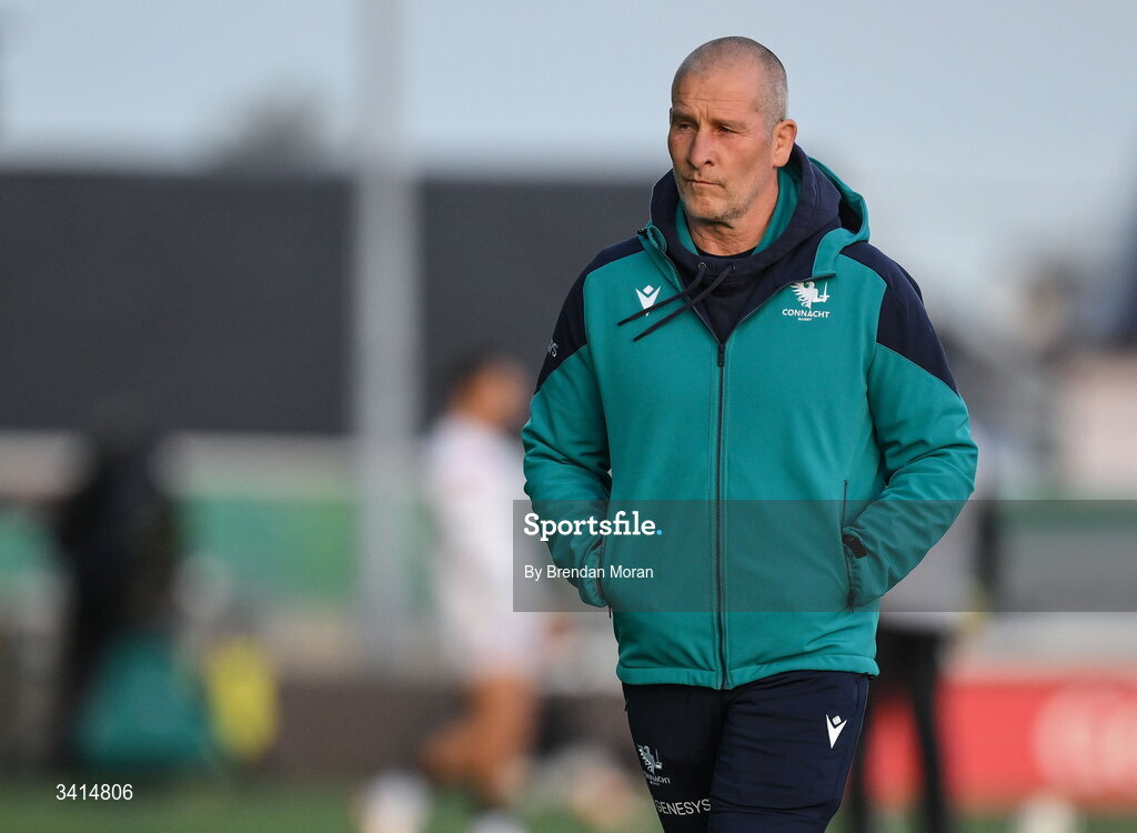 3 April 2026; Connacht head coach Stuart Lancaster before the EPCR Challenge Cup match between Connacht and Hollywoodbets Sharks at Dexcom Stadium in Galway. Photo by Brendan Moran/Sportsfile