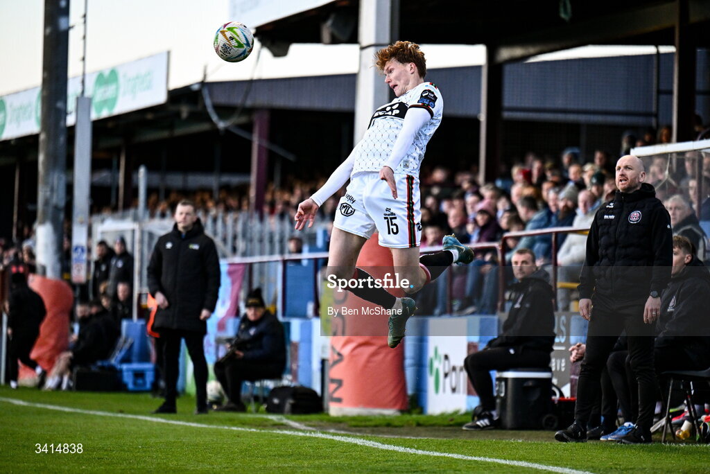 3 April 2026; Senan Mullen of Bohemians during the SSE Airtricity Men's Premier Division match between Drogheda United and Bohemians at Sullivan & Lambe Park in Drogheda, Louth. Photo by Ben McShane/Sportsfile