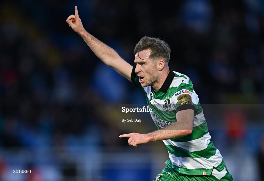 3 April 2026; Jack Byrne of Shamrock Rovers during the SSE Airtricity Men's Premier Division match between Waterford and Shamrock Rovers at the RSC in Waterford. Photo by Seb Daly/Sportsfile