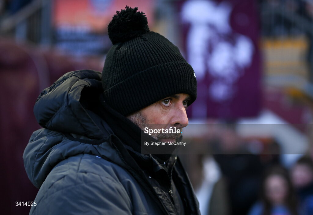 3 April 2026; Derry City manager Tiernan Lynch before the SSE Airtricity Men's Premier Division match between Galway United and Derry City at Eamonn Deacy Park in Galway. Photo by Stephen McCarthy/Sportsfile