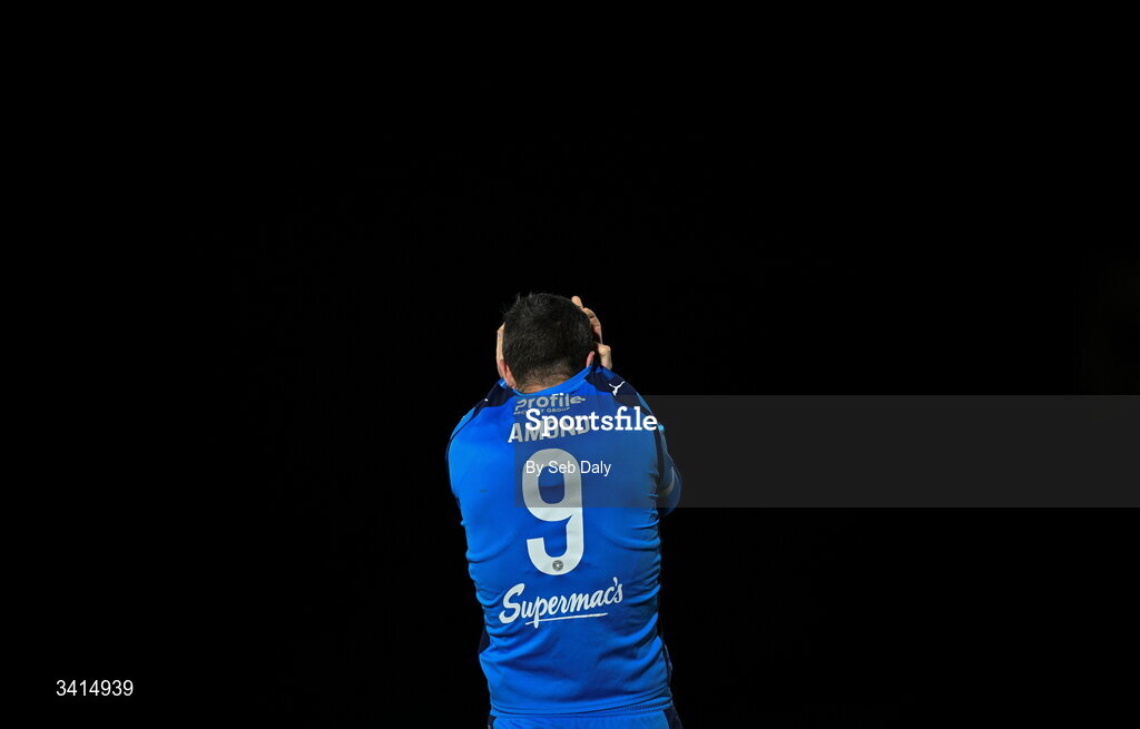 3 April 2026; Pádraig Amond of Waterford during the SSE Airtricity Men's Premier Division match between Waterford and Shamrock Rovers at the RSC in Waterford. Photo by Seb Daly/Sportsfile