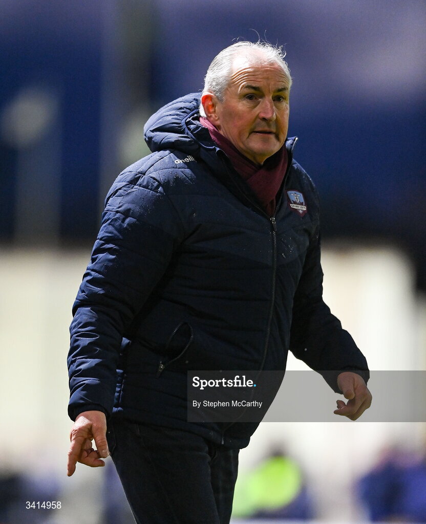 3 April 2026; Galway United manager John Caulfield during the SSE Airtricity Men's Premier Division match between Galway United and Derry City at Eamonn Deacy Park in Galway. Photo by Stephen McCarthy/Sportsfile