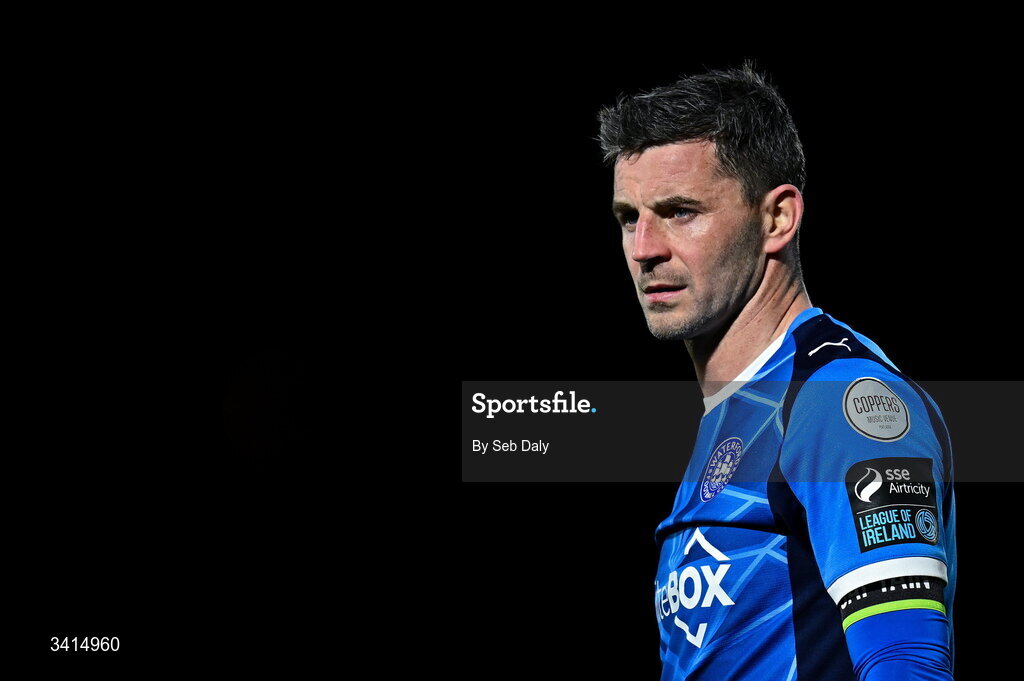 3 April 2026; Pádraig Amond of Waterford during the SSE Airtricity Men's Premier Division match between Waterford and Shamrock Rovers at the RSC in Waterford. Photo by Seb Daly/Sportsfile