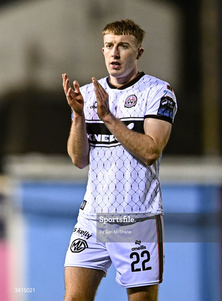 3 April 2026; Sam Todd of Bohemians after the SSE Airtricity Men's Premier Division match between Drogheda United and Bohemians at Sullivan & Lambe Park in Drogheda, Louth. Photo by Ben McShane/Sportsfile