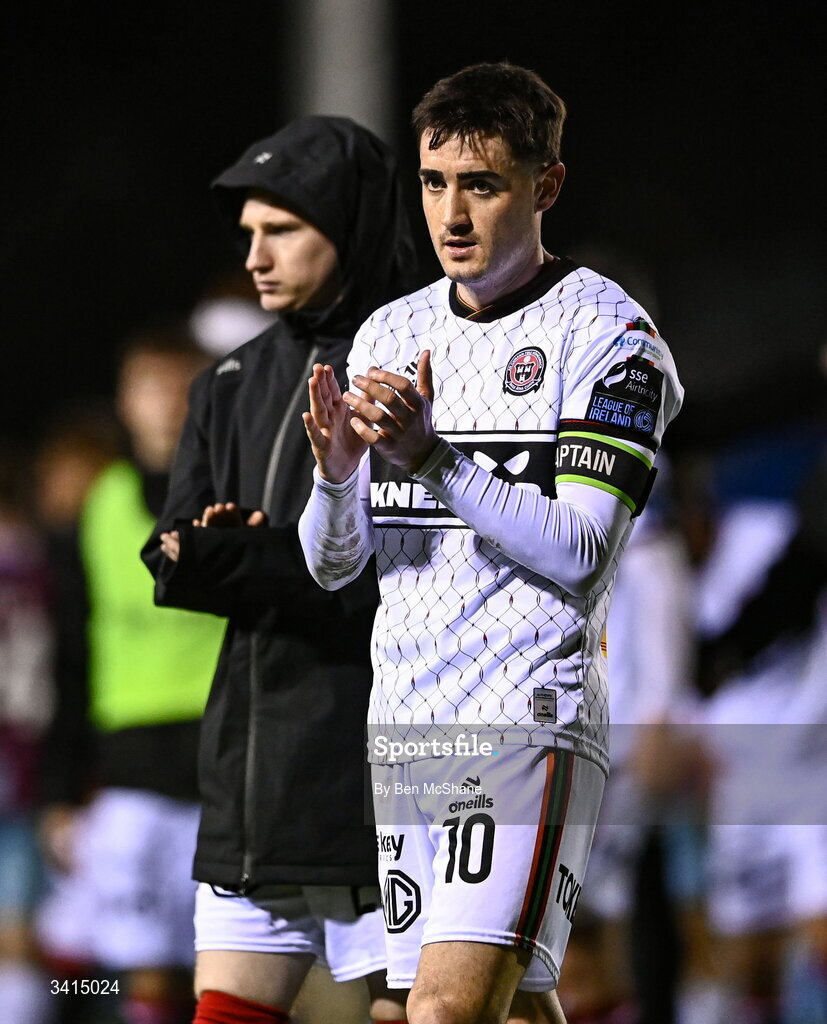 3 April 2026; Dawson Devoy of Bohemians after the SSE Airtricity Men's Premier Division match between Drogheda United and Bohemians at Sullivan & Lambe Park in Drogheda, Louth. Photo by Ben McShane/Sportsfile