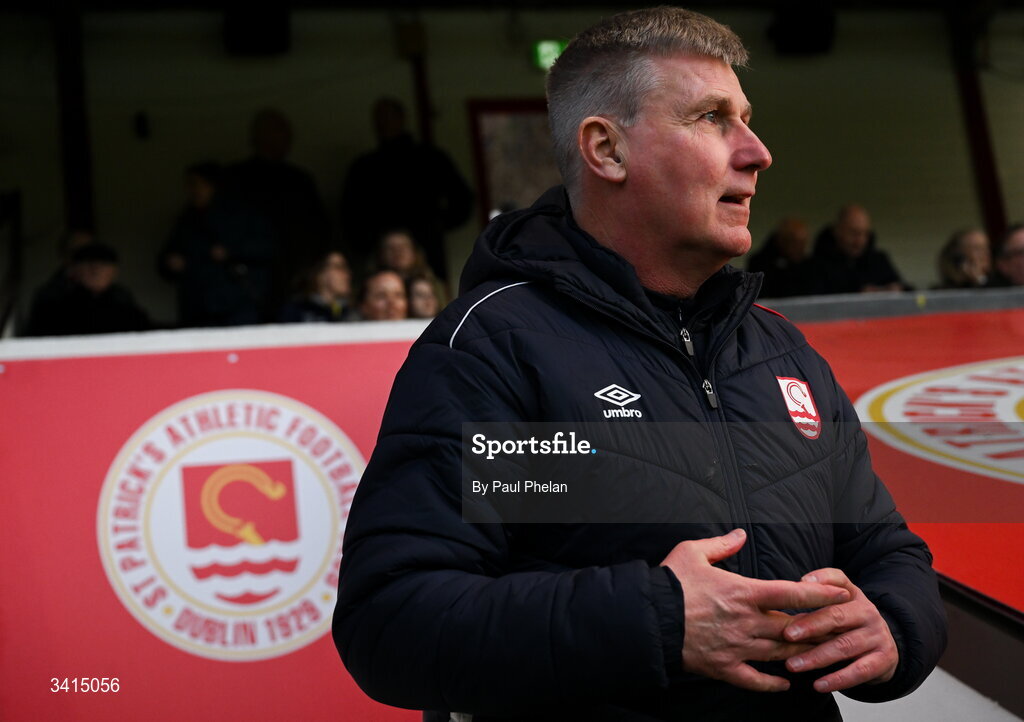 3 April 2026; St Patrick's Athletic manager Stephen Kenny before the SSE Airtricity Men's Premier Division match between St Patrick's Athletic and Sligo Rovers at Richmond Park in Dublin. Photo by Paul Phelan/Sportsfile
