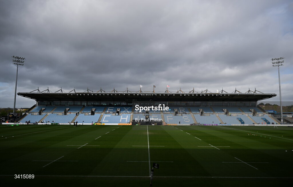 4 April 2026; A general view of Sandy Park before the EPCR Challenge Cup match between Exeter Chiefs and Munster at Sandy Park in Exeter, England. Photo by Paul Phelan/Sportsfile