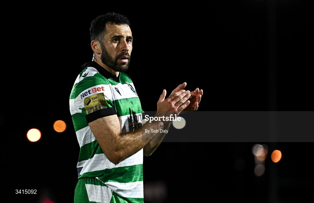 3 April 2026; Roberto Lopes of Shamrock Rovers after the SSE Airtricity Men's Premier Division match between Waterford and Shamrock Rovers at the RSC in Waterford. Photo by Seb Daly/Sportsfile