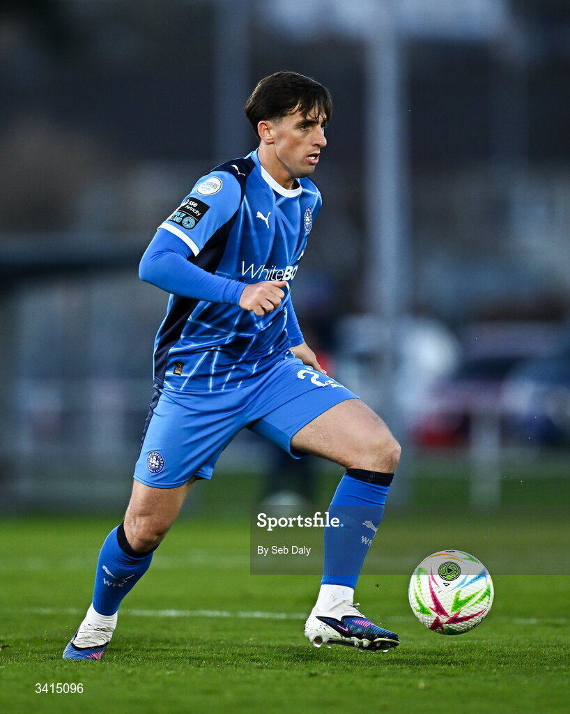 3 April 2026; Dean McMenamy of Waterford during the SSE Airtricity Men's Premier Division match between Waterford and Shamrock Rovers at the RSC in Waterford. Photo by Seb Daly/Sportsfile