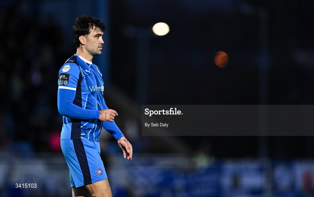 3 April 2026; John Mahon of Waterford during the SSE Airtricity Men's Premier Division match between Waterford and Shamrock Rovers at the RSC in Waterford. Photo by Seb Daly/Sportsfile
